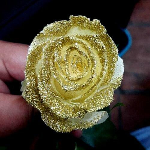 glitter rose flower