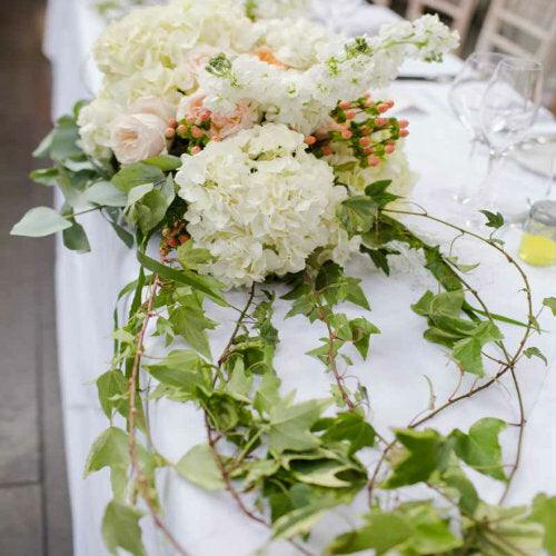 All White Roses  Ivy - Jardin Floral Design